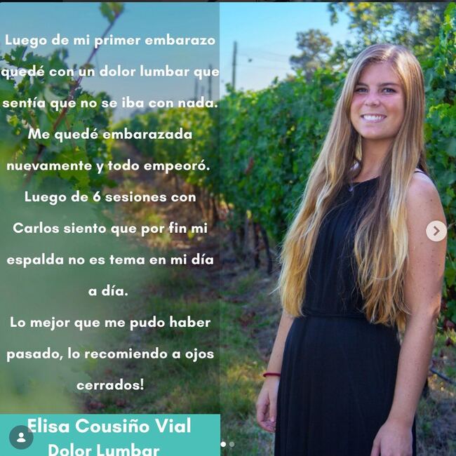 Testimonio de Elisa Cousiño Vial — dolor lumbar post-embarazo
