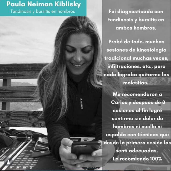 Testimonio de Paula Neiman Kiblisky — tendinosis y bursitis en hombros