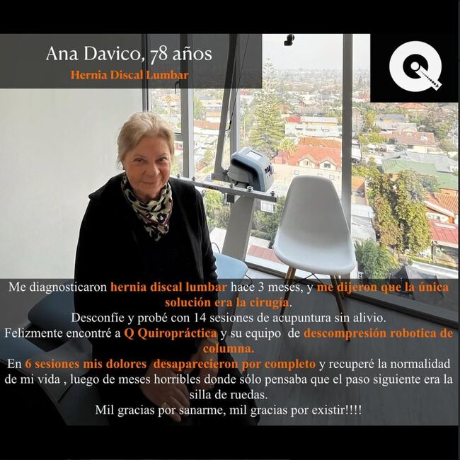 Testimonio de Ana Davico, 78 — hernia discal lumbar